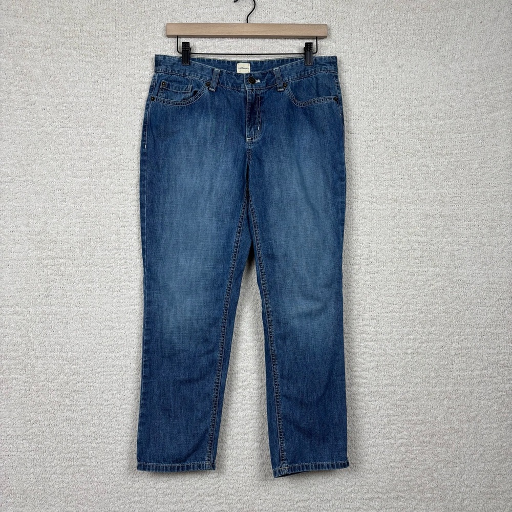 G.H. Bass & Co Jeans Womens 6 Blue Cropped Capris Denim Zip Fly 5 Pocket Design